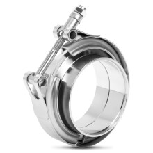 2 Inch 304 Stainless Steel V Band Clamp for Exhaust Pipes, LeakProof Lap Joint, Easy Bolt Install