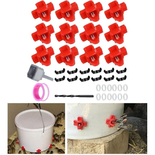 Complete For Chicken Watering Solution 12 Pcs Non Leak Nipples With Installation Accessories 2
