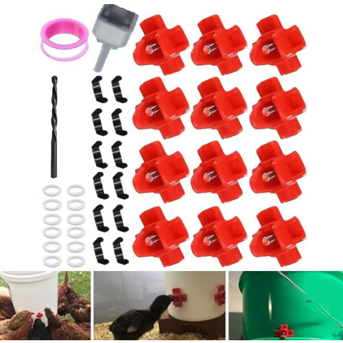 Complete For Chicken Watering Solution 12 Pcs Non Leak Nipples With Installation Accessories 1