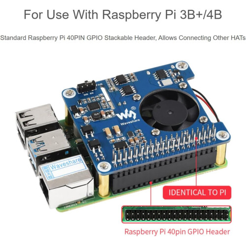 Power Over Ethernet HAT (Type C) Raspberry Pi 3B/4B Compatible, 802.3af/at PoE, PowerSourcing Equipment Required 2
