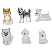 Porte-clés à mémoire d'animaux de compagnie,-6 pièces aléatoires