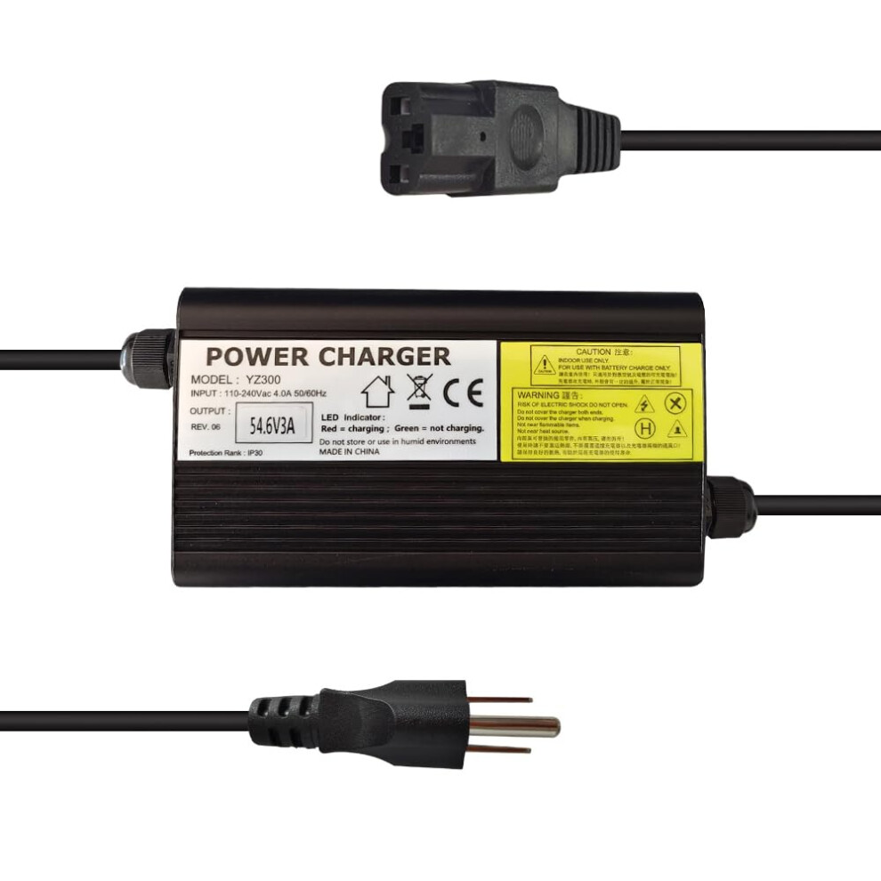 48V Lithium Battery Charger 54.6V 3A Fast Charge With 3Pin Plug And Aluminum Shell 9001264908041