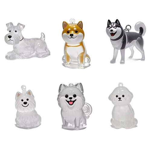 Porte-clés à mémoire d'animaux de compagnie,-6 pièces aléatoires 1