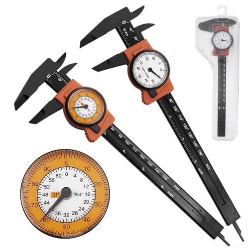 ABS Plastic Vernier Caliper 0150mm Range, Metric, Easy To Read Scale, Case Included 1