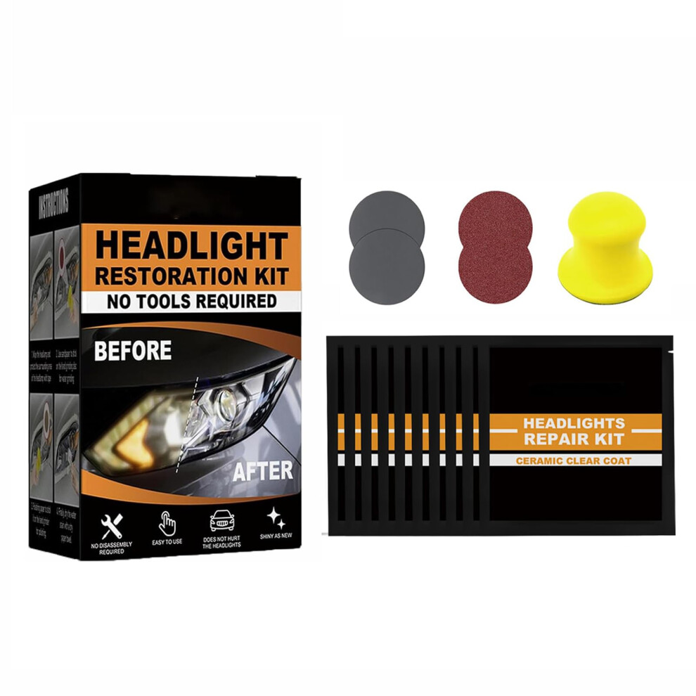 Headlight Restoration Kit With Cleaner And Polish For Car Lights, Removes Oxidation Fast 9119770670670