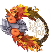 Festival Autumn Door Wreath Unique Door Hanging Flower Hoop for