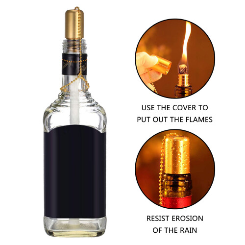 Wine Bottle Lamp Set Including Oil Lamp Wicks and-8 piece set 2
