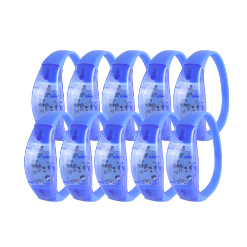 10Pcs Colorful LED Glowing Bracelets for Evening-Blue