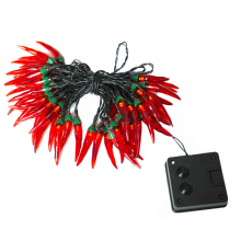 Solar-Powered String Lights With Ambience, Waterproof Durable Red Chili Design For Outdoor Garden Decoration Ideal For Patio Balcony