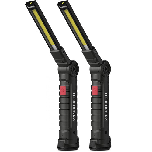 Durable Material Work Light With Magnetic Base, Rechargeable 360 Degree Rotate Flashlight For Car Repair