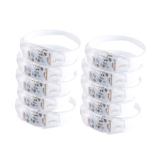10pcs LED Bracelets Flashing Light Up Wrist Ornament-White