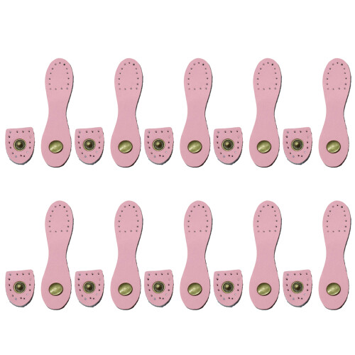 10 Pcs/Set Leather Snap Buckles Purse Closure Fasteners-Pink