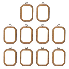 10 Pcs Embroidery Frame Adjustable Wood Embroidery Hoop Crosses