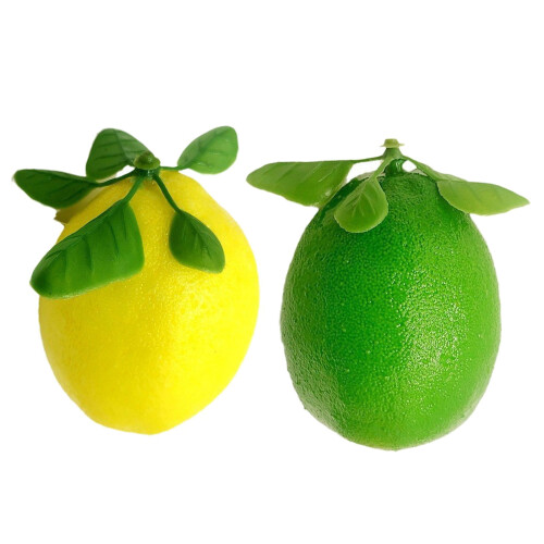 6Pcs Realistic Faux Lemon Simulation Fruit Photographic-green 1
