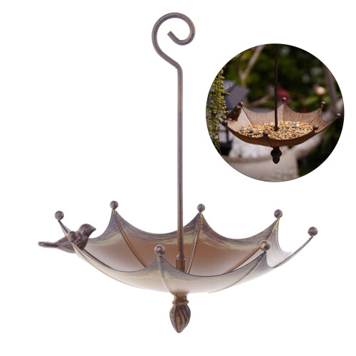 Multifunctional Bird Feeders Bath Tray with Umbrella Shape for 1