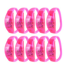 10pcs LED Bracelets Flashing Light Up Wrist Ornament-Pink