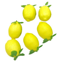 6Pcs/Pack Simulation Lemon Decoration Realistic Faux-Yellow