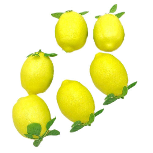 6Pcs/Pack Simulation Lemon Decoration Realistic Faux-Yellow