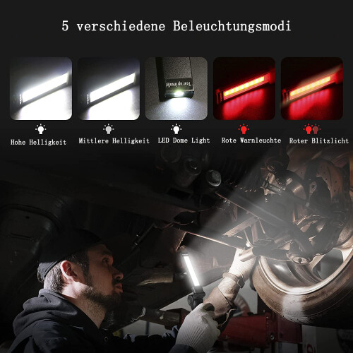 Durable Material Work Light With Magnetic Base, Rechargeable 360 Degree Rotate Flashlight For Car Repair 2