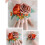 5Pcs Rose Corsages for Wedding Ceremony-orange green 7
