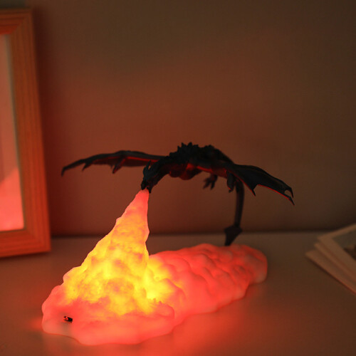Use Friendly 3D Night Light Ornament Dimmable-fire dragon 1 2