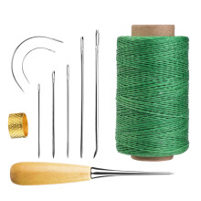 10Pcs Basic Leather Sewing Tool with Stitching-Grass green
