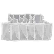 Storage Organizer for Closet and Drawer, Multi Compartments Washable Fabric Box for Underwear Socks Bras Ties, Breathable Mesh Foldable Design Portabl