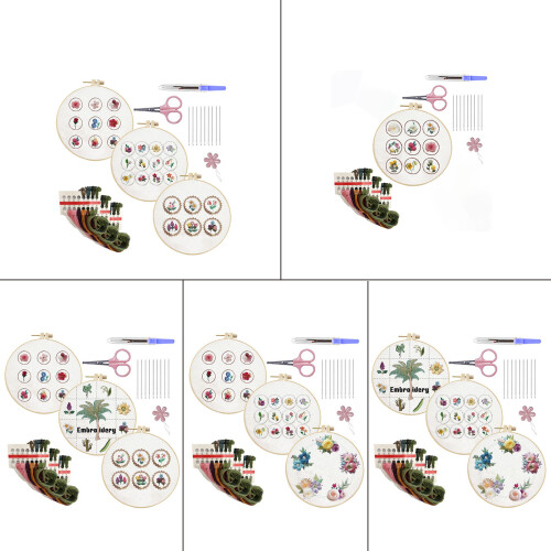 Handmade Embroidery Kits Flower Embroidery Set-Combination 2 1