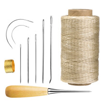 Leather Sewing Tool with Stitching Needle,-Creamy White