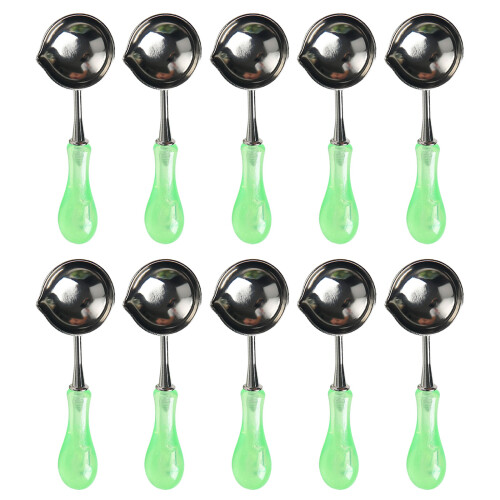 10 Pcs/Set Wax Sealing Melting Spoon Wax-Jasper bubble handle