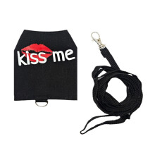 Lizards Safe Harness with Short Leash for Outdoor-black