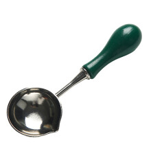 5Pcs Wood Handle Sealing Spoon for Seal-Dark green wooden ha