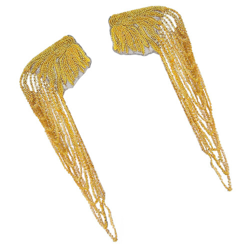 1Set Sequined Shoulder Epaulets Stage Costume Epaulet-gold