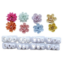8 Pcs Flower Clay Cutter 3D Flower Clay Cutter Decorative Molds