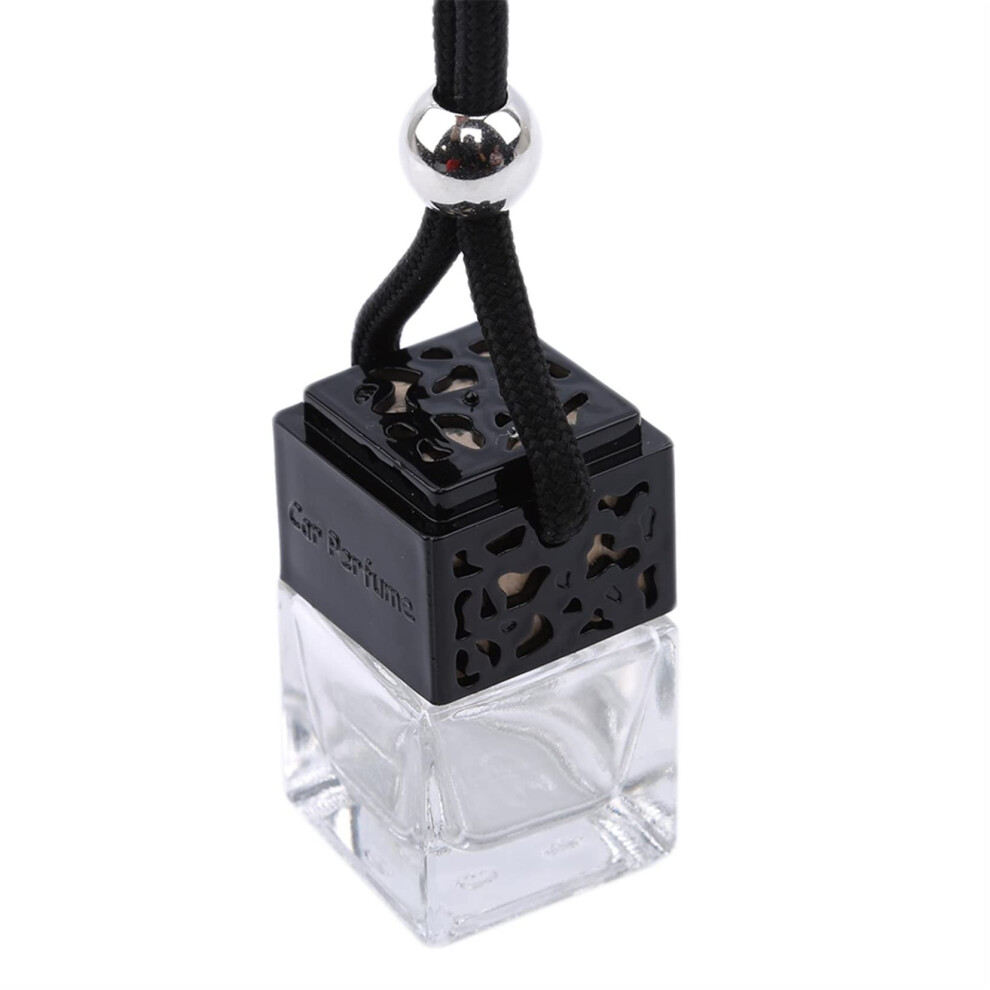 Car Hanging Perfume Bottle With Refillable Glass Pendant And Adjustable Lanyard, Black 9189345576119