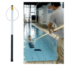 Pool Rescue Pole with Telescopic Fiberglass Lifesaving Hook for Drowning Prevention 4ft18ft