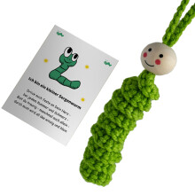 Hand Crocheted Cotton Yarns Worry Worm Sensory Comfort-Green