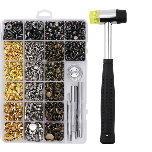 387Pcs Leather Button Leather Rivets With Installation Tool for