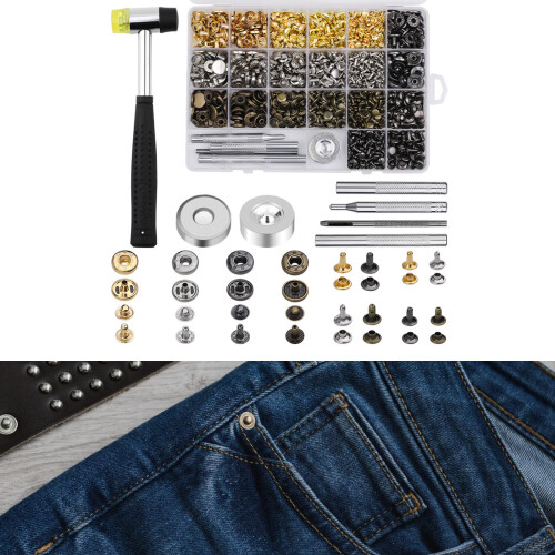 387Pcs Leather Button Leather Rivets With Installation Tool for 1