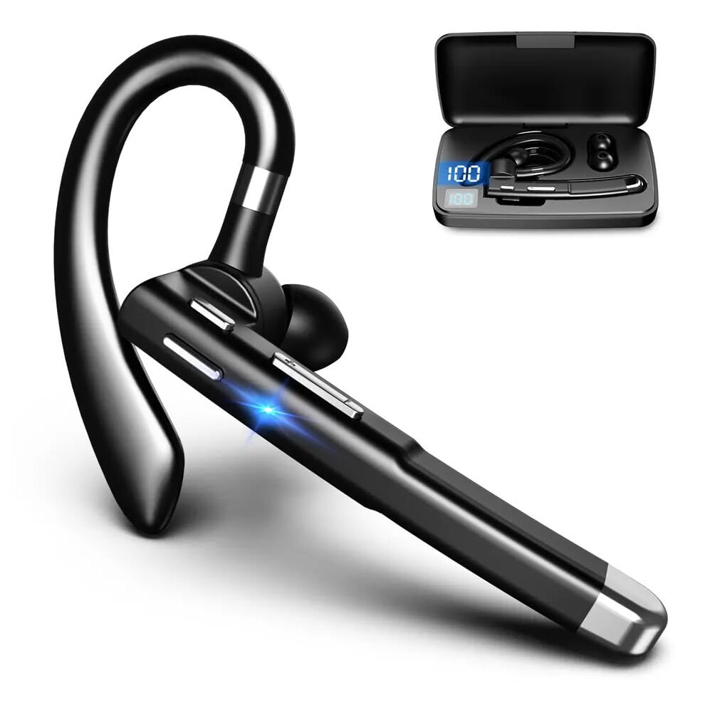 Single Ear Hook V5.2 Bluetooth Earphone Headset Wireless Noise Canceling Sports Earpiece Compatible With Smartphones 9119770674739