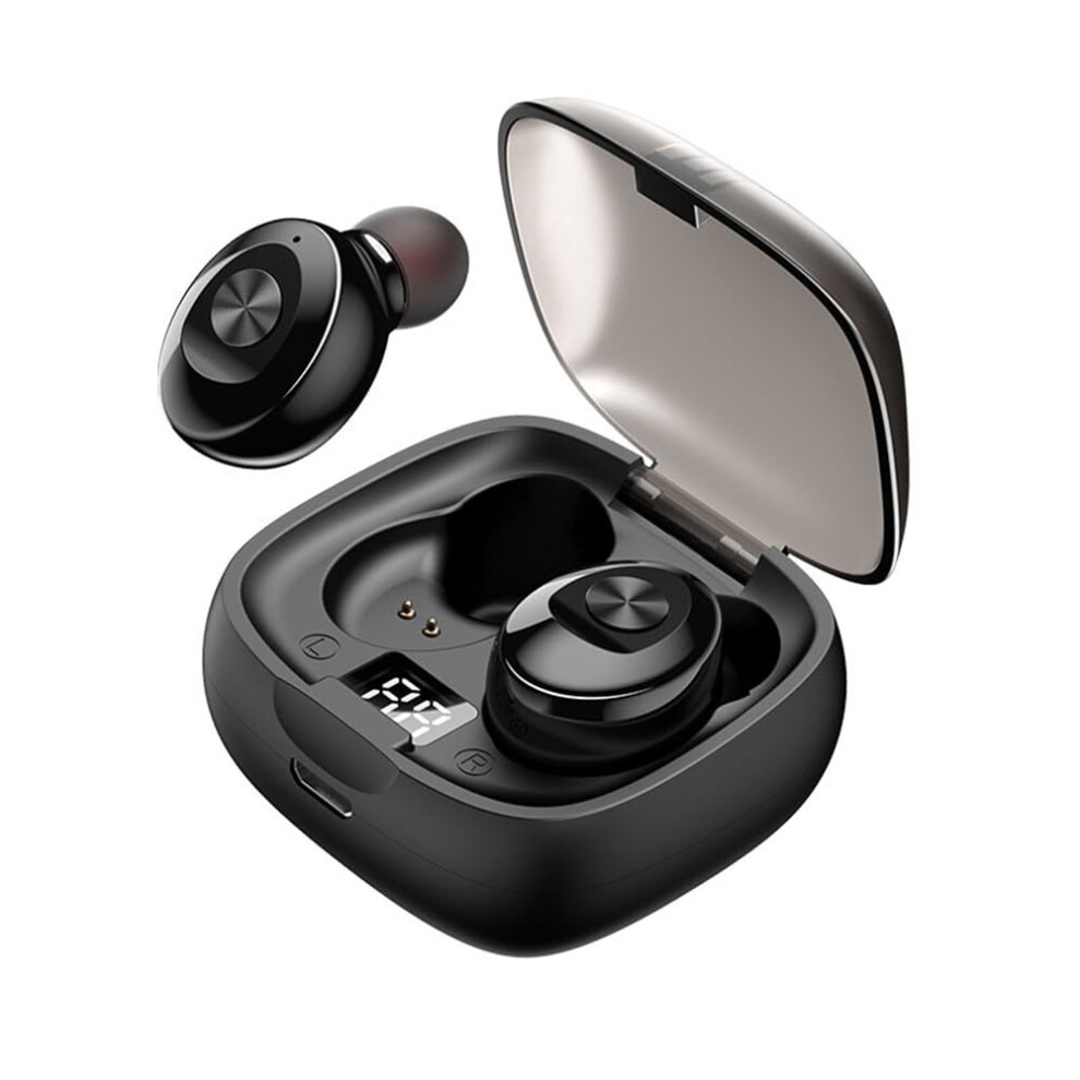 Wireless Headphones Bluetooth 5.0 Earphones Touch Control Sports Earbuds Led Display Works With Smartphones Black 9119770675019