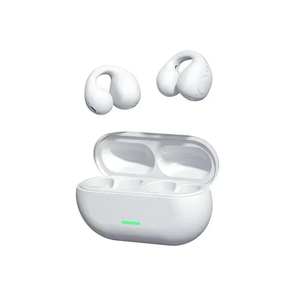 Bluetooth Headset T75 Bone Conduction Headphones Bluetooth 5.3 Clipon Ear Noise Cancelling Hd Call White 9119770674524