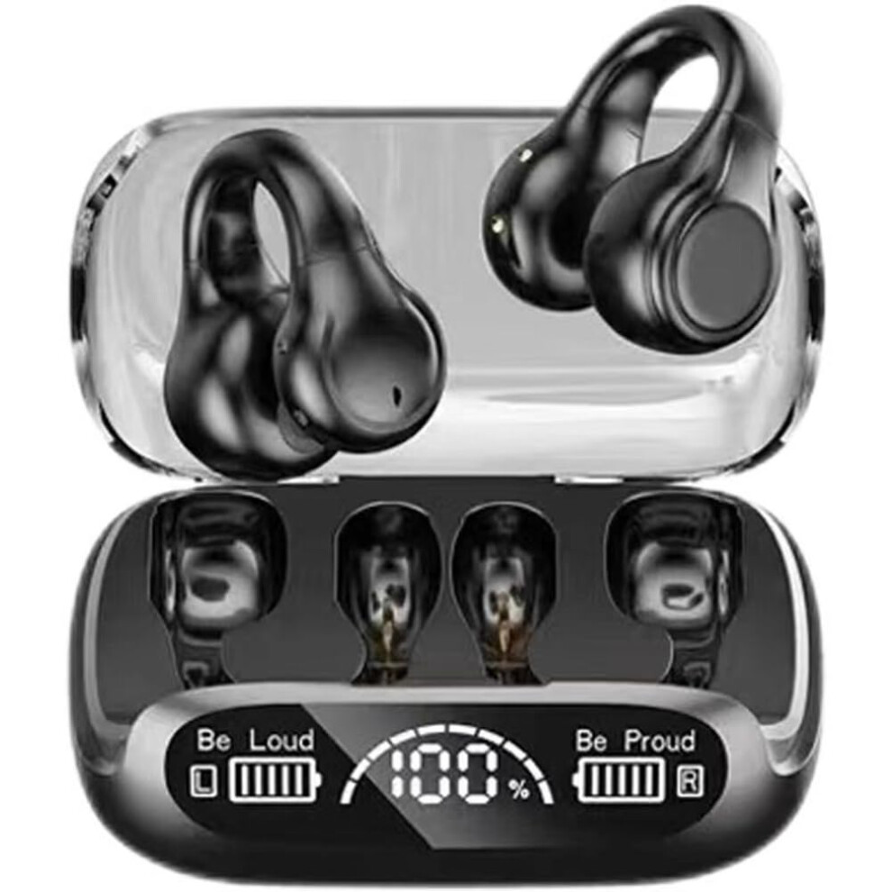 Bone Conduction Earphones Bluetooth 5.3 Wireless With Fast Charging 58 Hours Playtime For Running Cycling Walking Black 9119770673862