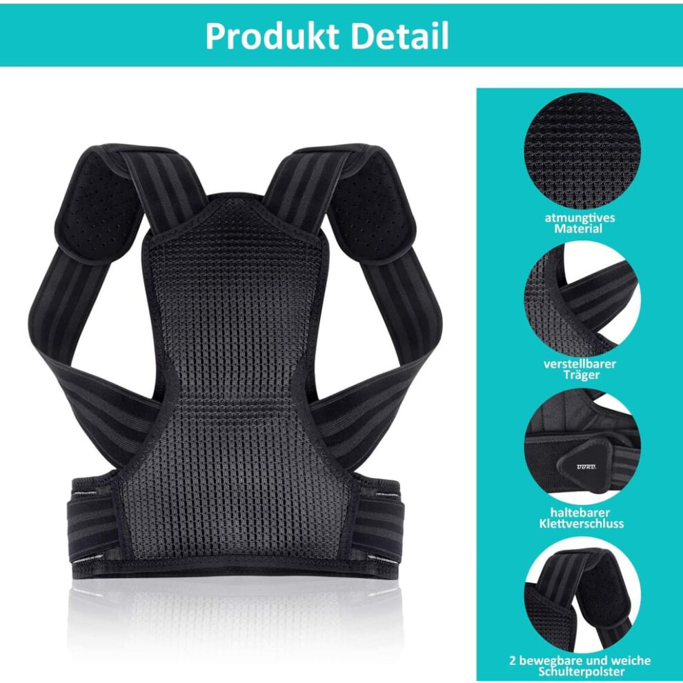 Posture Corrector Upper Back Brace, Universal Solution for Neck Support, Shoulder Support and Back Pain Relief, Confidence Improvement, Full Back