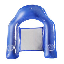 Inflatable Pool Chair with Cup Holder and Back Support, Comfortable Floating Lounge for Adults