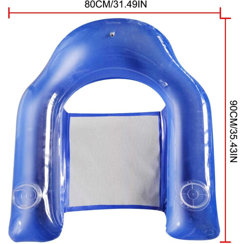 Inflatable Pool Chair with Cup Holder and Back Support, Comfortable Floating Lounge for Adults 2