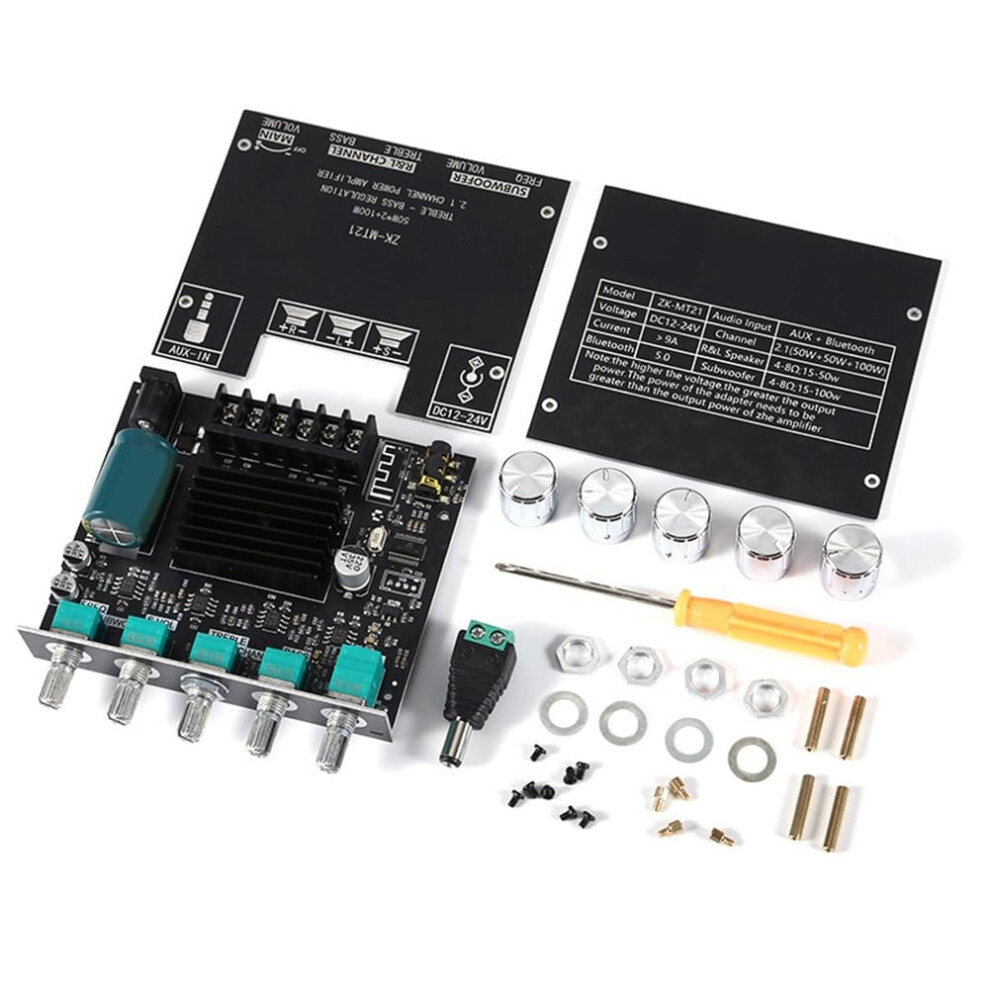 Mt21 Bluetooth 5.0 Amplifier Board 50W*2100W 2.1 Channel Aux Audio Module For Stereo Speakers 9001264912796