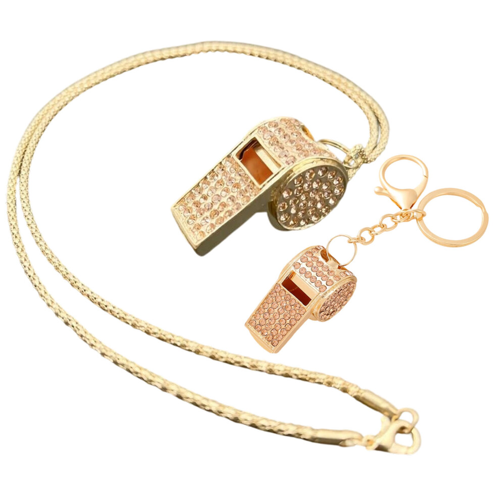 2-Piece Whistle Key Chain Car Keyring &-Color Necklace Keychain 7696001120415
