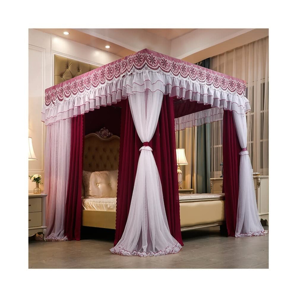 Princess Style Bed Canopy Mosquito Net with Sturdy Steel Frame and Three Openings 1.8x2x2m