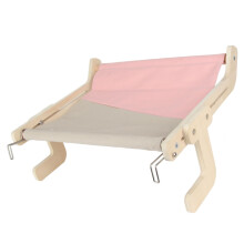 Cat Window Perch with Strong Wooden Frame, Breathable Cotton Linen Hammock Bed for All Seasons